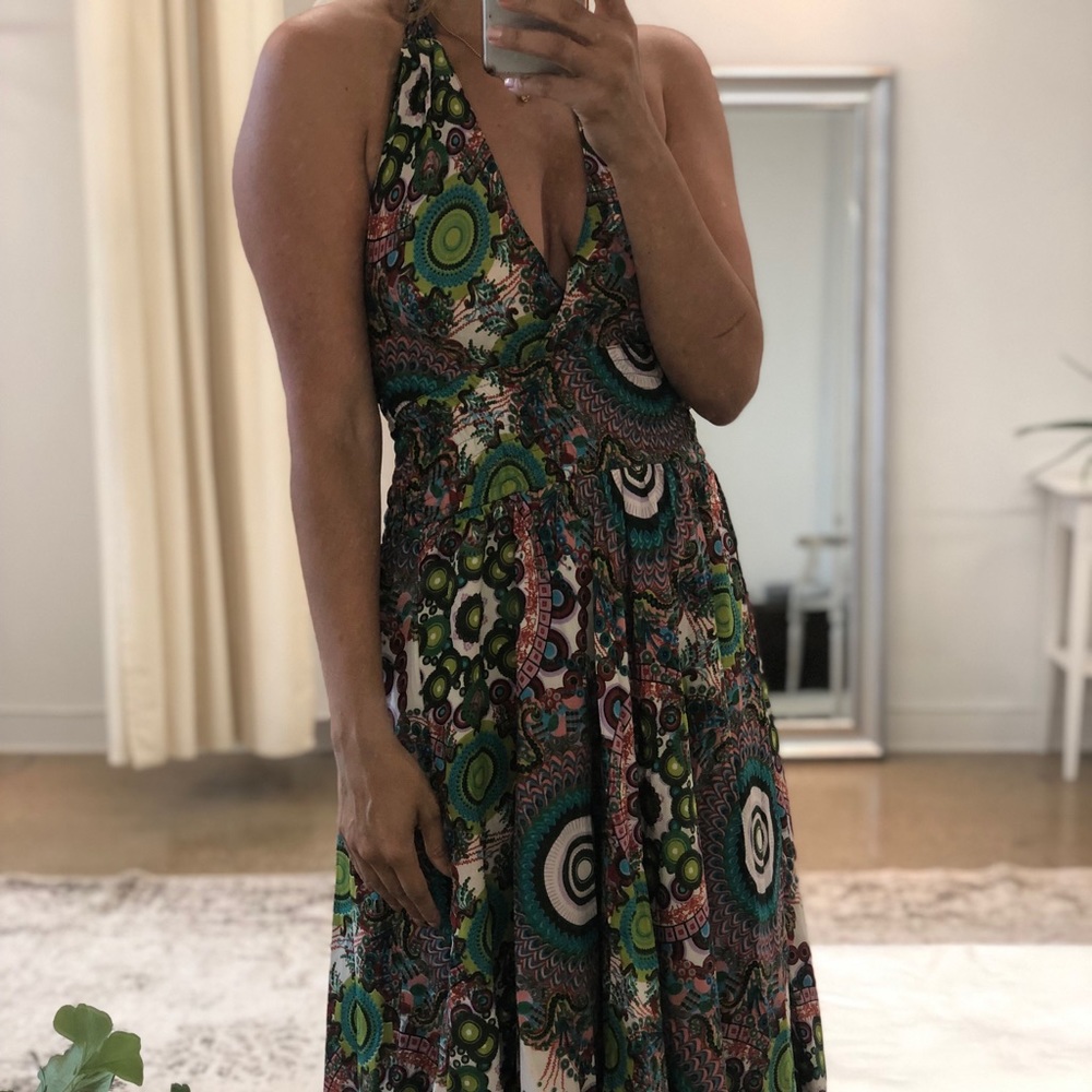 Colorful halter maxi dress
